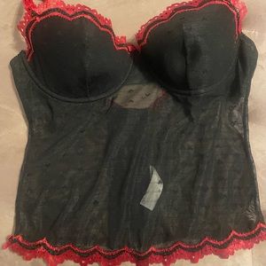 Black & red heart corset top
